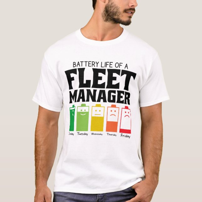 T-shirt Durée De Vie De La Batterie D'Un Gestionnaire De F (Devant)