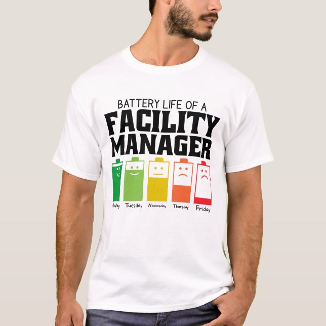 T-shirt Durée De Vie De La Batterie D'Un Gestionnaire D'In (Devant)