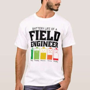 T-shirt Durée De Vie De La Batterie D'Un Ingénieur De Cham