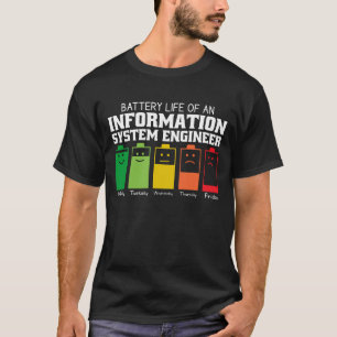 T-shirt Durée De Vie De La Batterie D'Un Ingénieur De Syst