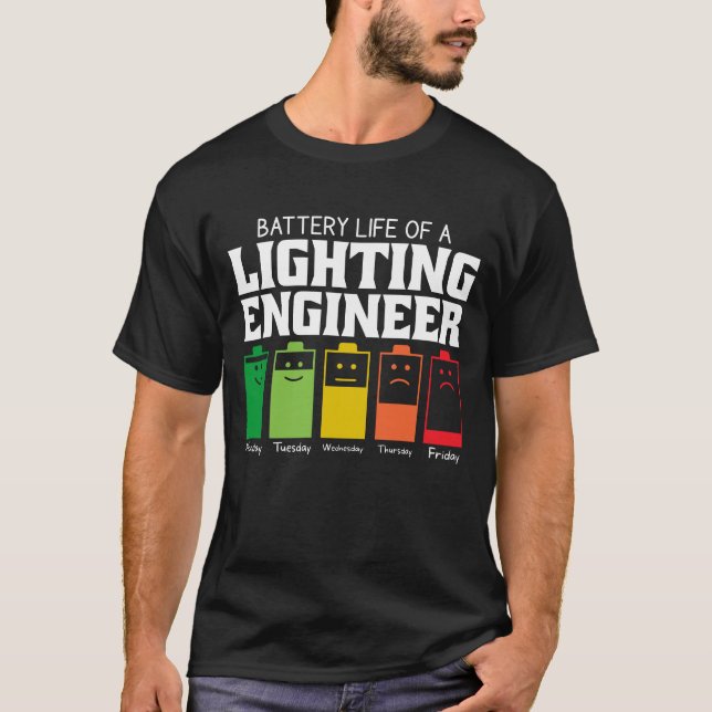 T-shirt Durée De Vie De La Batterie D'Un Ingénieur D'Éclai (Devant)
