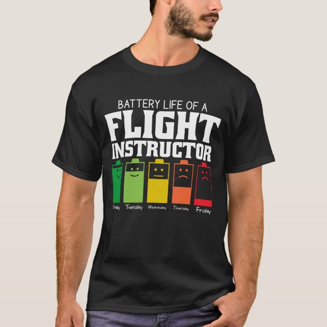 T-shirt Durée De Vie De La Batterie D'Un Instructeur De Vo (Devant)