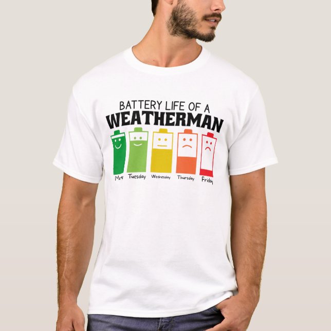 T-shirt Durée De Vie De La Batterie D'Un Météo (Devant)