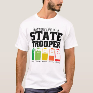 T-shirt Durée de vie de la batterie d'un policier d'État