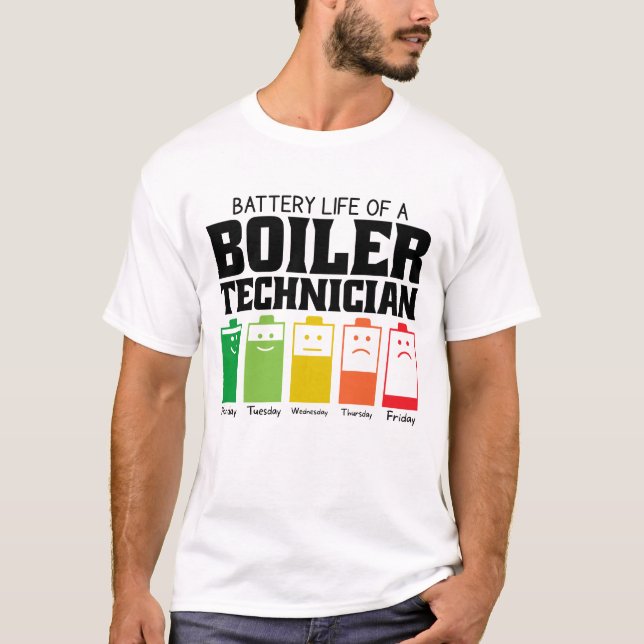 T-shirt Durée De Vie De La Batterie D'Un Technicien De Cha (Devant)