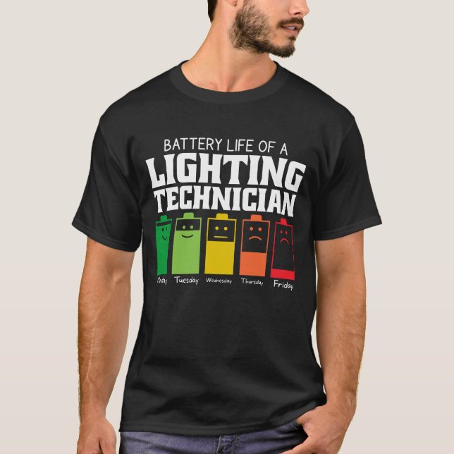 T-shirt Durée De Vie De La Batterie D'Un Technicien D'Écla (Devant)