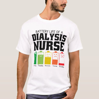 T-shirt Durée De Vie De La Batterie D'Une Infirmière Dialy