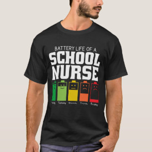 T-shirt Durée de vie de la batterie d'une infirmière scola