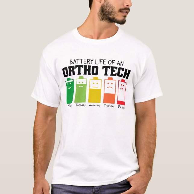 T-shirt Durée De Vie De La Batterie D'Une Technique Ortho (Devant)