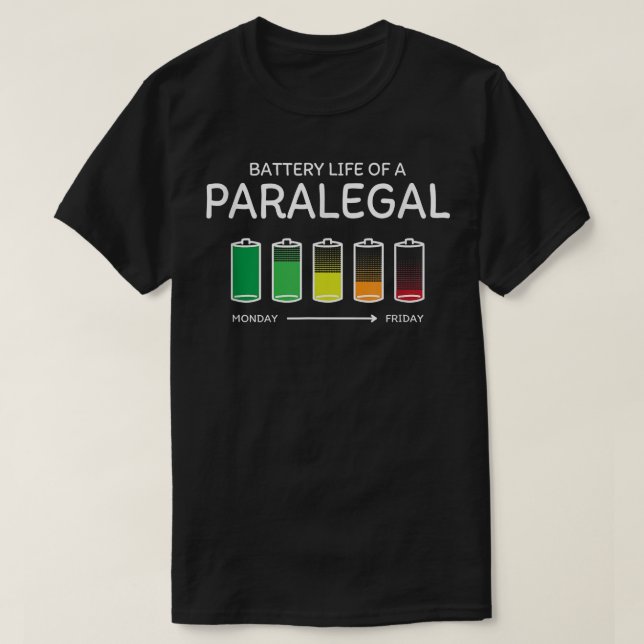 T-shirt Durée de vie d'un parajuriste Amis Juridique Assis (Design devant)