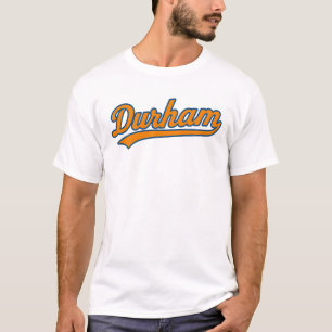 T-shirt Durham Script Logo en Orange rétro et bleu - Bull