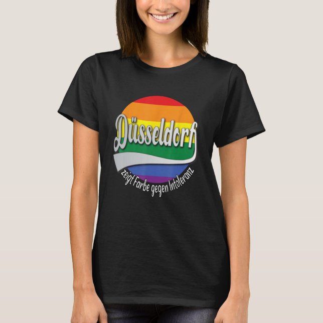 T-shirt Düsseldorf  Rainbow Colours Against Intolerance (Devant)