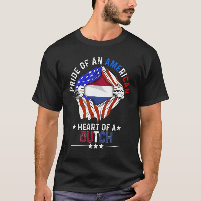 T-shirt Dutch American America Pride Foreign Pays-Bas F (Devant)