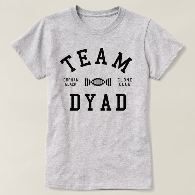 T-shirt Dyade noire orpheline d'équipe (Design devant)