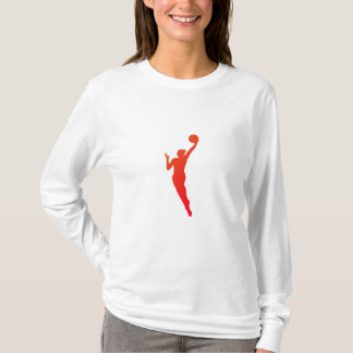 T-shirt Dynamic Female Basketball Silhouette Design"