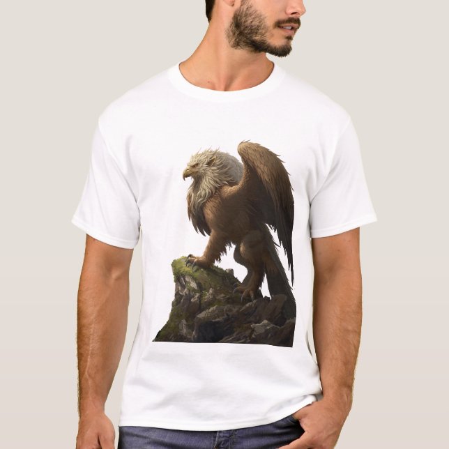 T-shirt Dynamic Griffin Roar Fantasy Art (Devant)