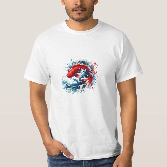 T-shirt Dynamic Red Koi Splash (Devant)