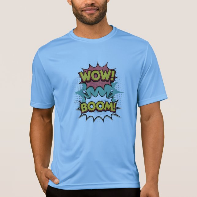 T-shirt Dynamique Pop Art Comic Burst WOW! BOOM ! (Devant)