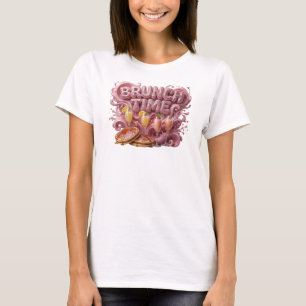 T-shirt Dynamique Rouge HEURE DU BRUNCH Texte en 3D