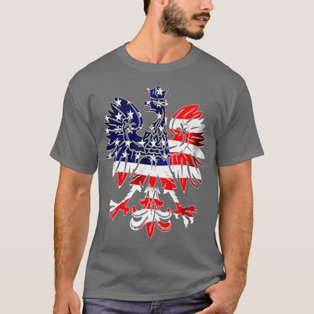 T-shirt Dyngus Day Polonais Aigle USA Drapeau Amérique Pol (Devant)