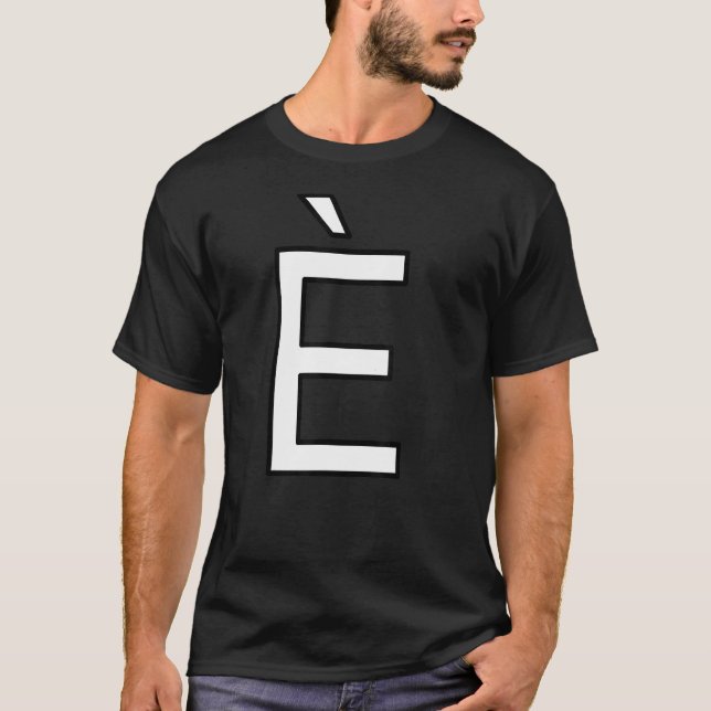 T-shirt È Alphabet lettre accent majuscule mot majuscule n (Devant)