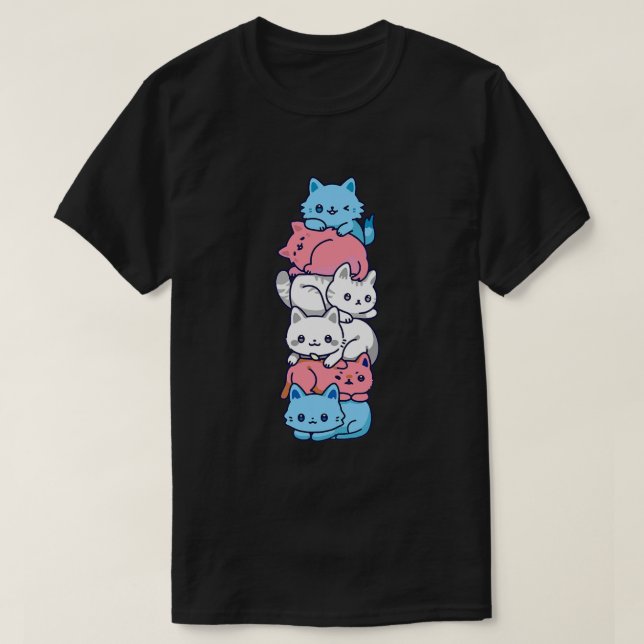 T-shirt E:\AnhgocUpZZ\Transgender Fierté Chat LGBT Trans F (Design devant)