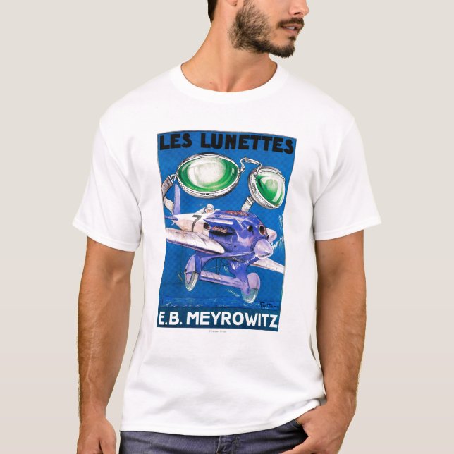 T-shirt E.B. Publicité de lunettes de vol de Meyrowitz (Devant)