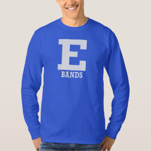 T-shirt E-Bands Mens/Femmes Bleu Long Manches