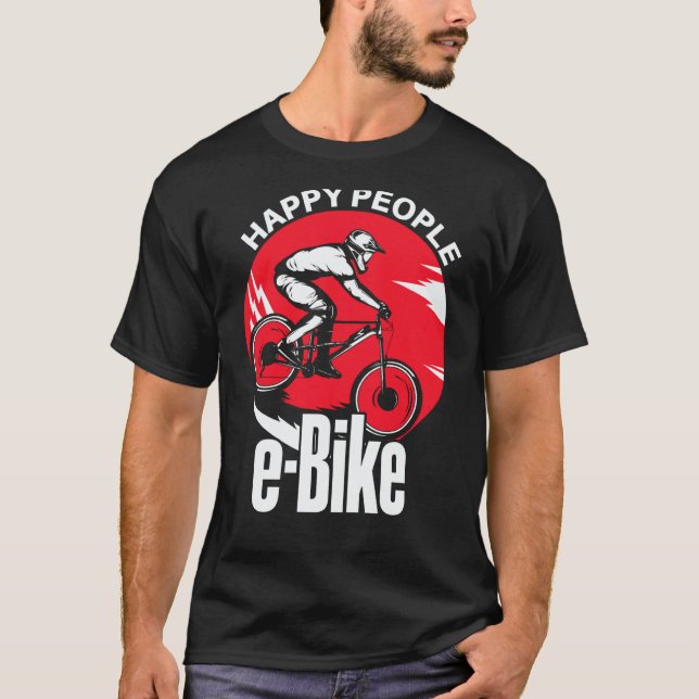 T-shirt E Biker  E Bike Saying I Love E Biking (Devant)