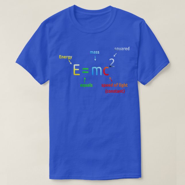 T-shirt E Égal M C Carré E=MC2 Équation scientifique Long  (Design devant)