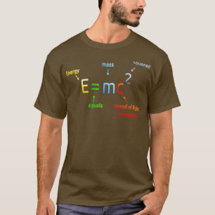 T-shirt E Égal M C Carré E=MC2 Équation scientifique Long 