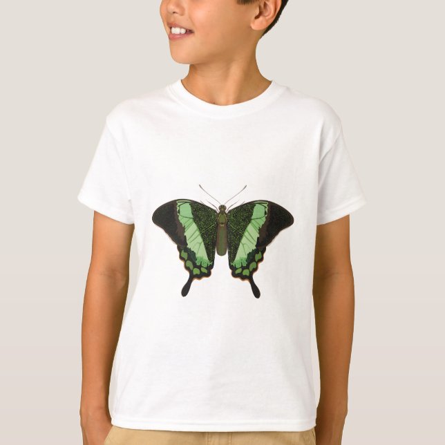 T-shirt E est pour Emerald Swallowtail Moth (Devant)