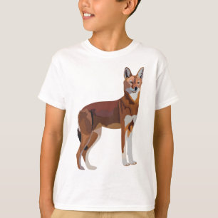 T-shirt E est pour le loup éthiopien