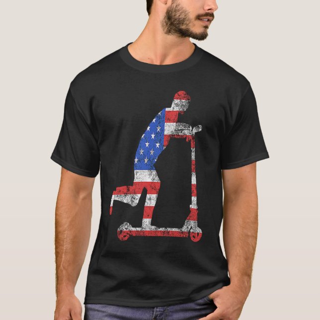 T-shirt E Scooter USA American Electro Scooter Driver Sco (Devant)