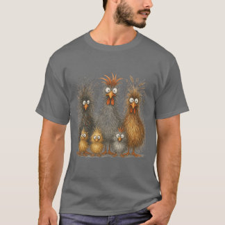 T-shirt Eagerlys Coloré Poulet Art, Poulet Fou
