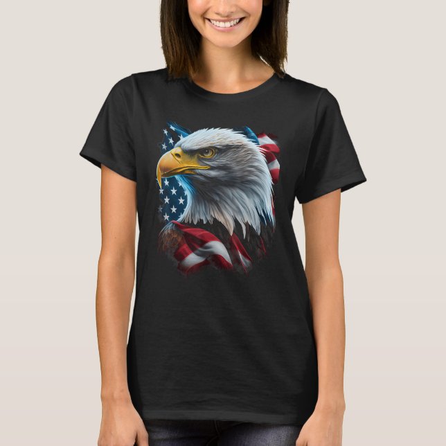 T-shirt Eagle American Drapeau Graphisme pour Hommes Femme (Devant)