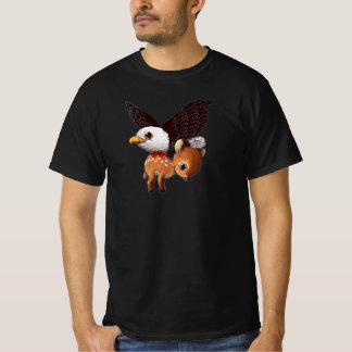 T-shirt Eagle and Fawn Whimsical Wildlife Art Print