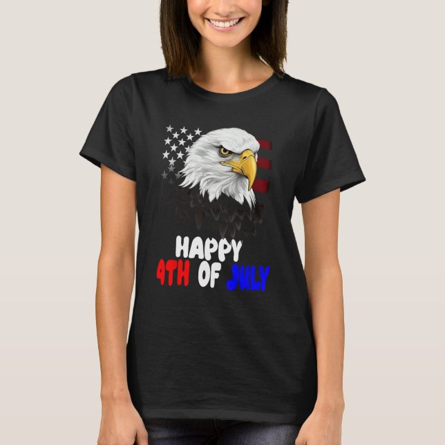 T-shirt Eagle Bird 4th of July American Flag Veterans Memo (Devant)