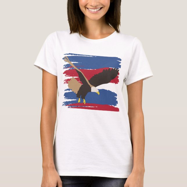 T-shirt Eagle Bird USA Patriotic American Flag (Devant)