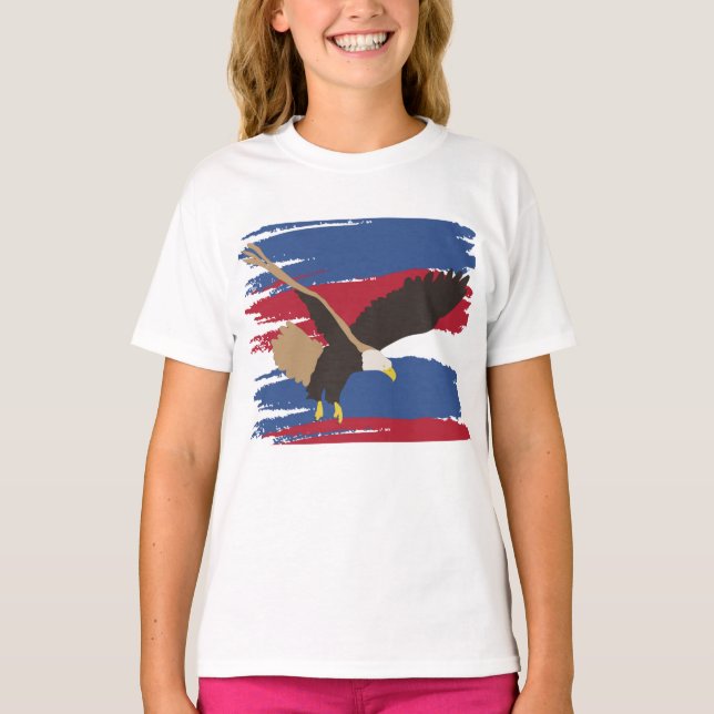 T-shirt Eagle Bird USA Patriotic American Flag (Devant)