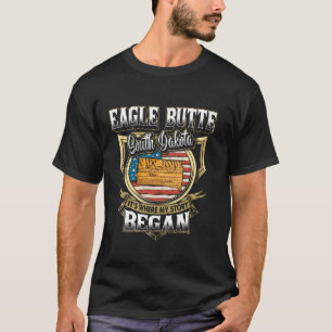 T-shirt Eagle Butte Dakota du Sud États-Unis Drapeau 4 jui