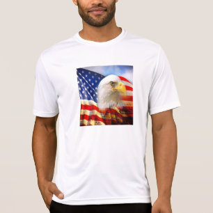 T-shirt Eagle chauve et la chemise de Sport-Tek de drapeau