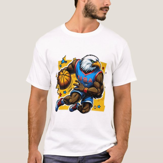 T-SHIRT EAGLE DE BALLE DE BASKETBALL USA 12 (Devant)
