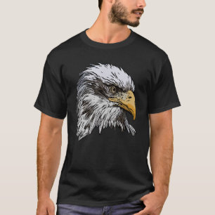 T-shirt Eagle Empreinte American Bird Animal Retro Art Mot