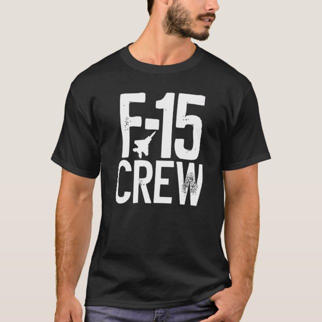 T-shirt Eagle F 15 Silhouette Jet Fighter Crew Et Team Fi (Devant)