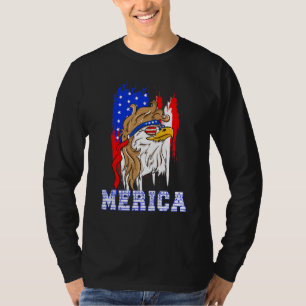 T-shirt Eagle Mullet 4 juillet American Flag Stars Strip