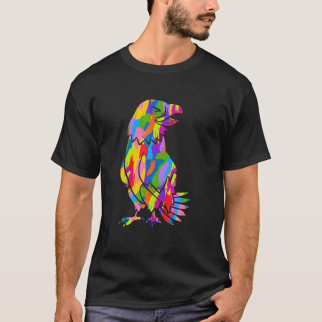 T-shirt Eagle Rainbow Color Animal Art (Devant)