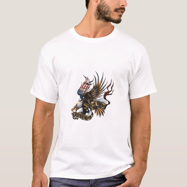 T-shirt Eagle Spirit USA - Bold & Fier American (Devant)