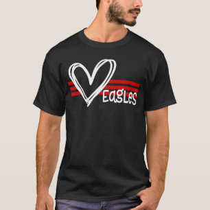 T-shirt Eagles Fierté Équipes École Esprit Sport Coeur rou