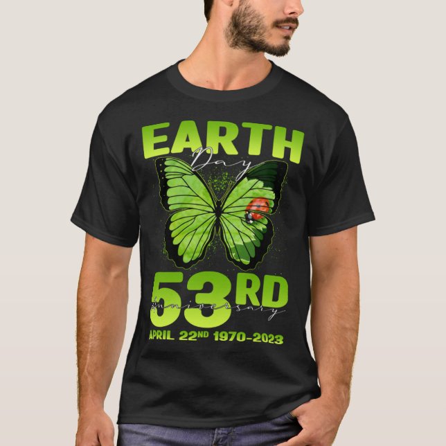T-shirt Earth Day 53rd Anniversary Silhouette Of Butterfly (Devant)